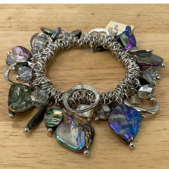 Erica Lyons Charm Bangle Bracelet Multicolor Crystals/Stones Fashion Jewelry - Picture 2 of 11